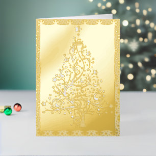 Christmas Tree Premium 5 x 7 Gold Foil Holiday Card