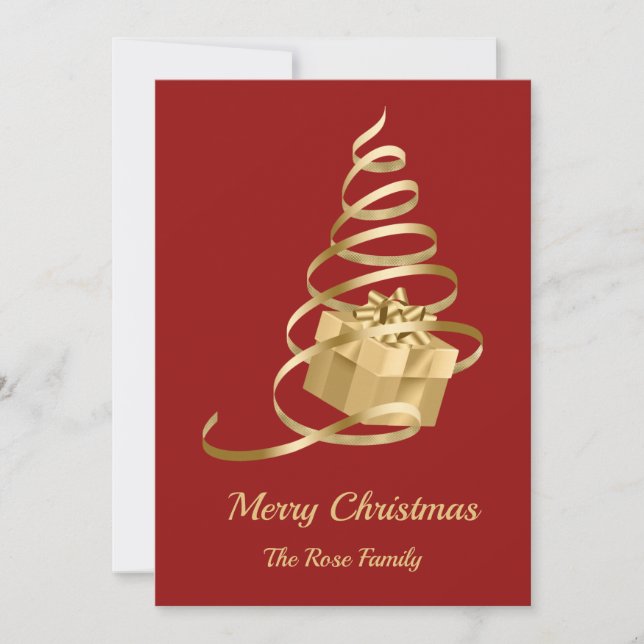 Christmas Tree Present  Holiday Card (Front)