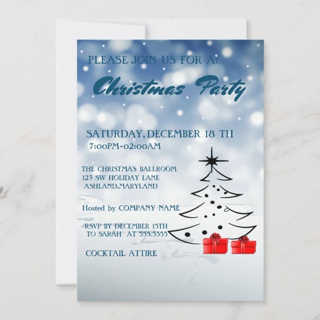 Christmas Tree, Present Invitation (Front)