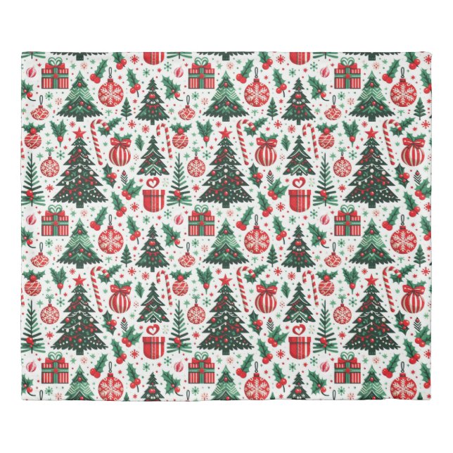 Christmas tree, presents, candy cane duvet cover (Front)