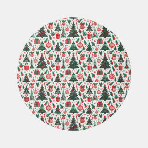 Christmas tree, presents, candy cane outdoor rug