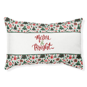 Christmas tree, presents, candy cane pet bed