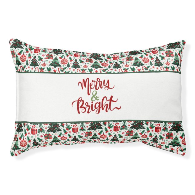 Christmas tree, presents, candy cane pet bed (Front)