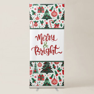 Christmas tree, presents, candy cane retractable banner