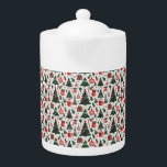 Christmas tree, presents, candy cane teapot<br><div class="desc">classic pattern</div>