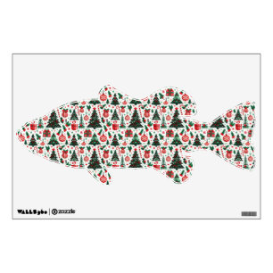 Christmas tree, presents, candy cane wall decal