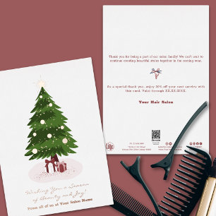 Christmas Tree Presents Foil Accents Holiday Card