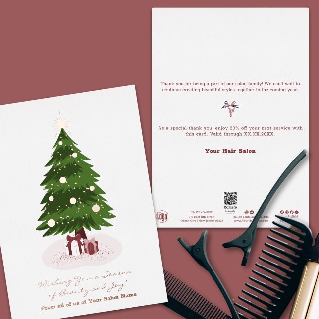 Christmas Tree Presents Foil Accents Holiday Card (Christmas Tree Presents Foil Accents Holiday Card)