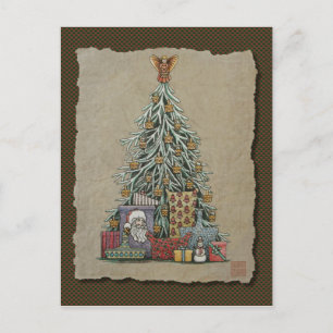 Christmas Tree & Presents Holiday Postcard