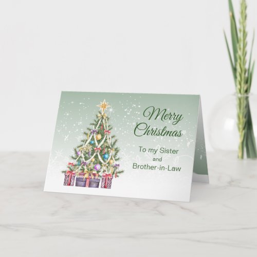 Christmas tree presents Sister  Brother_in_Law Holiday Card
