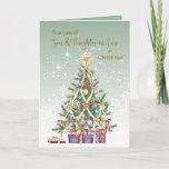 Christmas tree, presents, Son &amp; Daughter-in-Law Holiday Card
