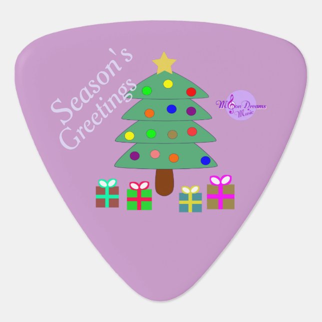 Christmas Tree & Presents Triangle Guitar Pick (Front)