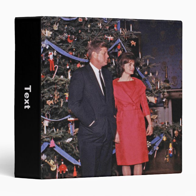 Christmas Tree President John Kennedy & Jacqueline 3 Ring Binder (Front/Spine)