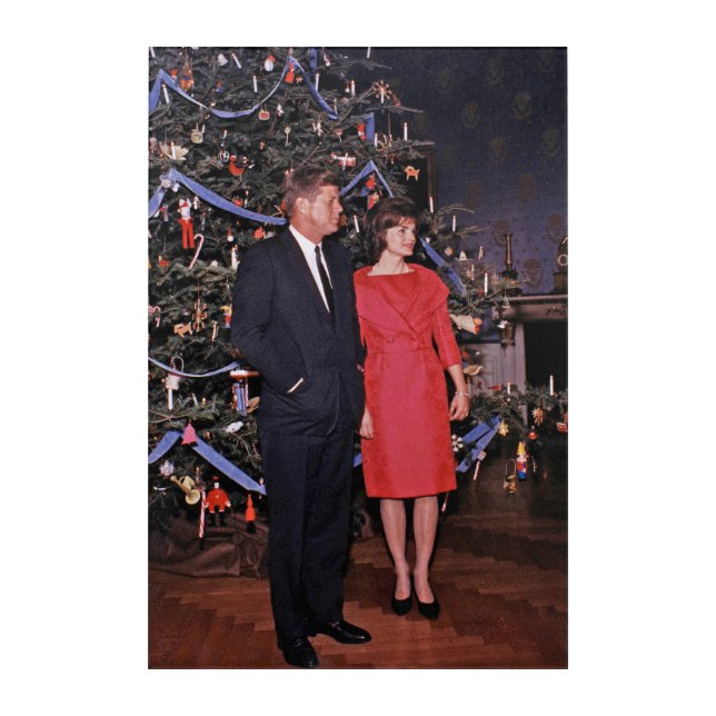 Christmas Tree President John Kennedy & Jacqueline Acrylic Print (Front)