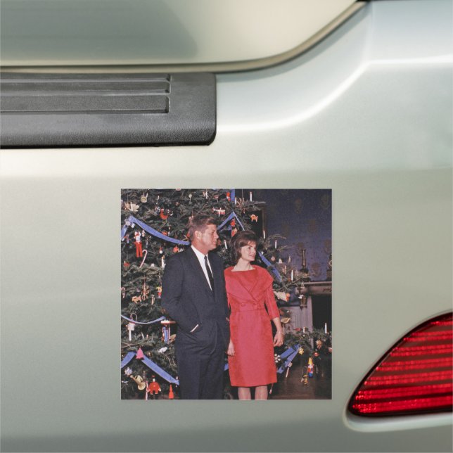 Christmas Tree President John Kennedy & Jacqueline Car Magnet (In Situ)