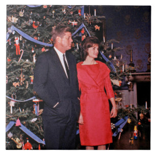 Christmas Tree President John Kennedy & Jacqueline Ceramic Tile