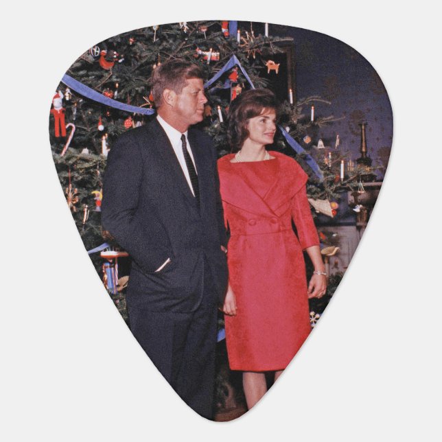 Christmas Tree President John Kennedy & Jacqueline Guitar Pick (Front)