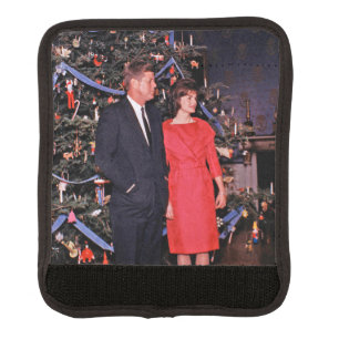 Christmas Tree President John Kennedy & Jacqueline Luggage Handle Wrap