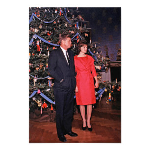 Christmas Tree President John Kennedy & Jacqueline Photo Print