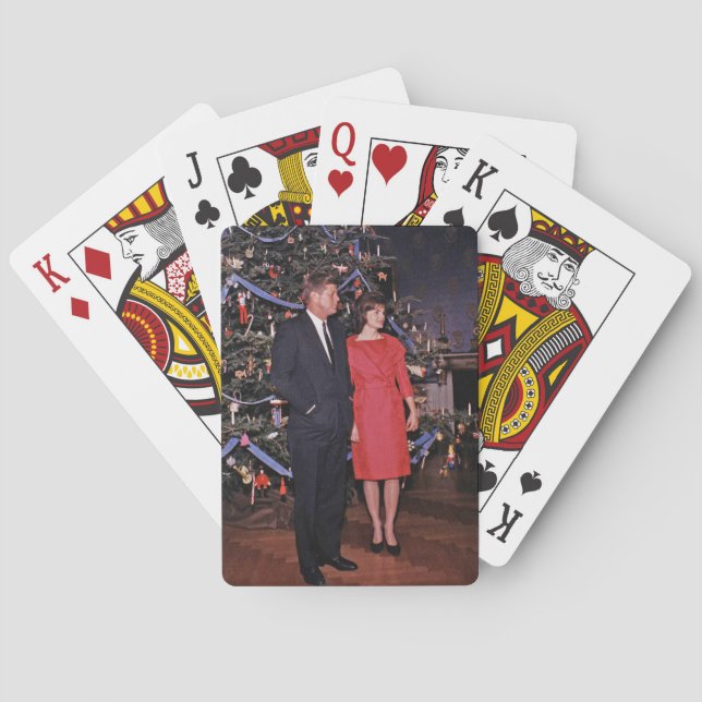 Christmas Tree President John Kennedy & Jacqueline Poker Cards (Back)