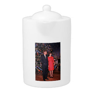 Christmas Tree President John Kennedy & Jacqueline Teapot
