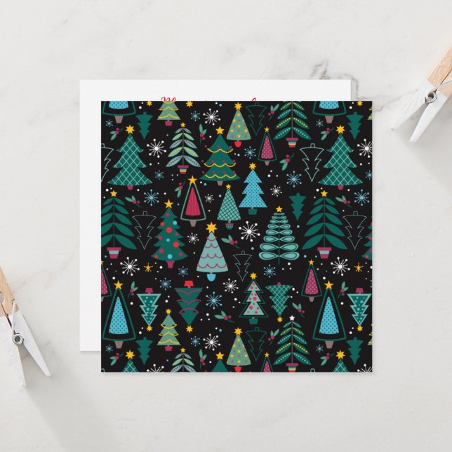 Christmas Tree Print Invitation Customizable (Front/Back In Situ)