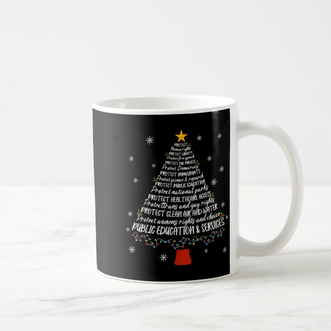 Christmas Tree Protect Human Rights Protect Libert Coffee Mug (Right)