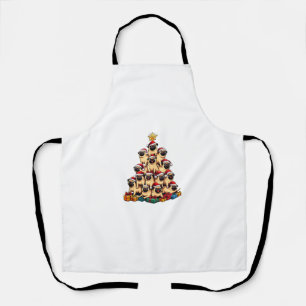 Christmas Tree Pugs Pug Dog Apron