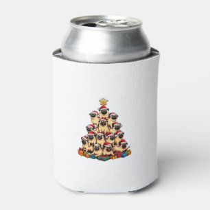 Christmas Tree Pugs Pug Dog  Can Cooler