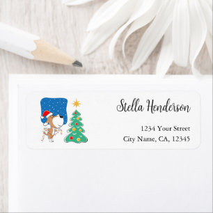 Christmas Tree Puppy Dog Return Address Labels