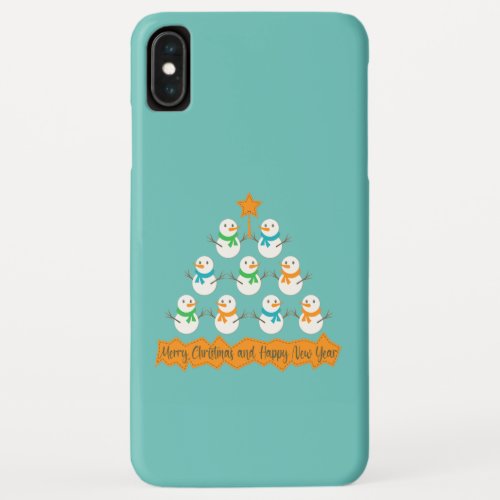 Christmas tree pyramid made of xmas snowmen iPhone XS max case