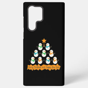 Christmas tree pyramid made of xmas snowmen samsung galaxy s22 ultra case