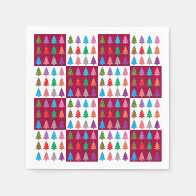 Christmas tree quilt pattern   napkins (Front)