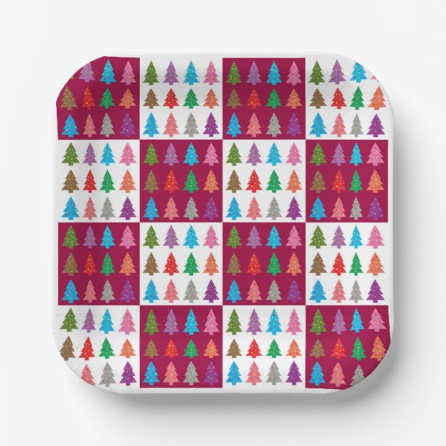 Christmas tree quilt pattern     paper plates (Front)