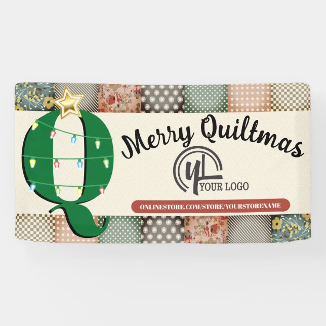 Christmas tree quilter quilting craft show booth b banner (Horizontal)