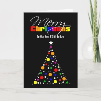 Christmas Tree Rainbow Holiday Card by Neurotic_Designs at Zazzle