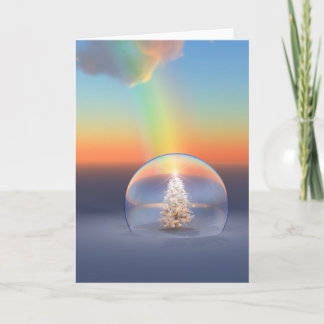 Christmas Tree Rainbow Holiday Card