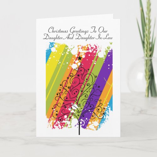 Christmas Tree Rainbow Holiday Card