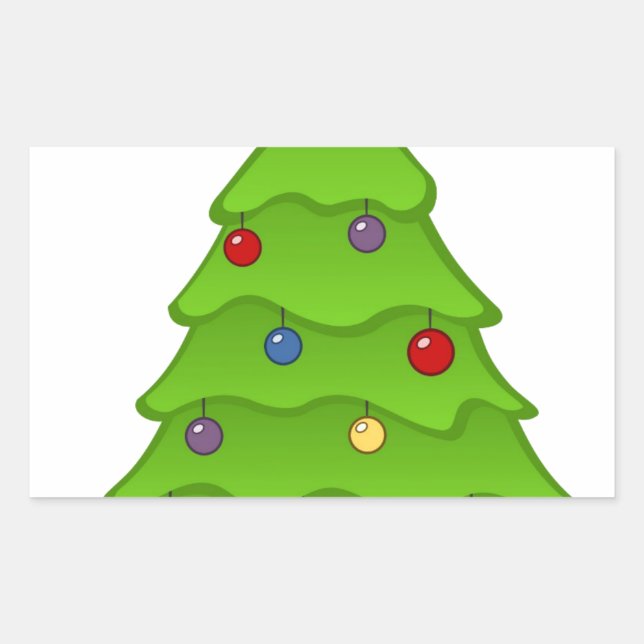 Christmas Tree Rectangular Sticker (Front)