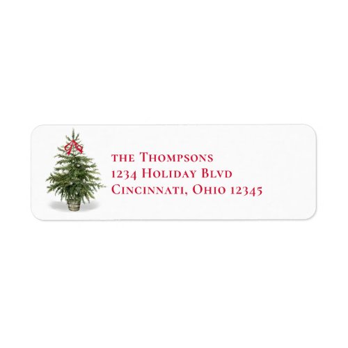 Christmas Tree Red and Green Return Address Label