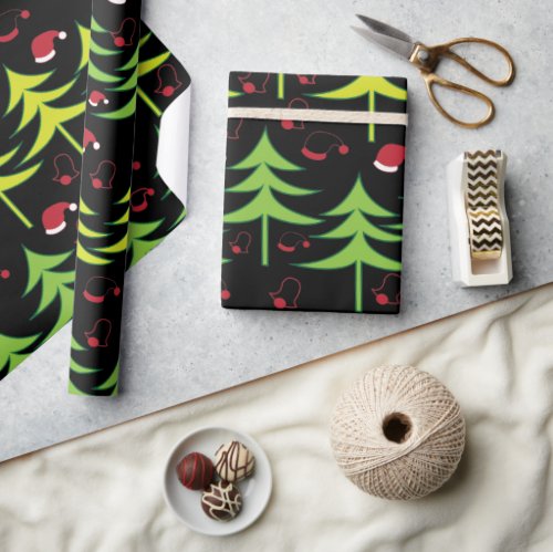 Christmas Tree Red and Green Wrapping Paper
