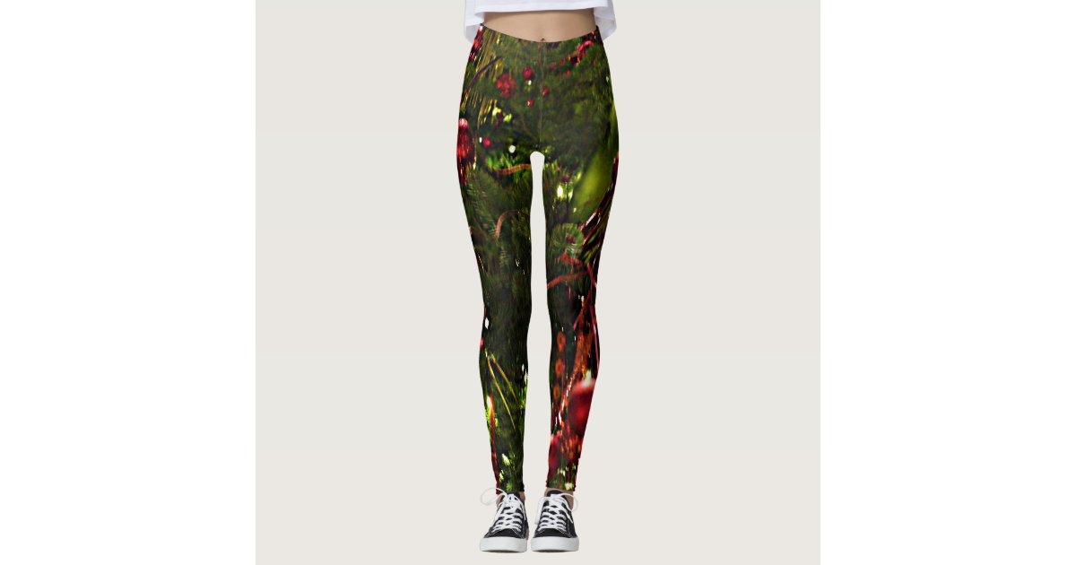 Christmas Tree Leggings, Christmas Leggings, Christmas Gold Folk