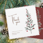 Christmas Tree Red Green Winter Festive Wedding Thank You Card<br><div class="desc">Modern Christmas Red and Green Winter Festive Wedding Thank You Card - Elegant Foliage in Rustic Evergreen Hues. Embrace the enchantment of the season with our modern Christmas wedding thank you card, adorned in the rich and festive colors of red and green. This elegant thank you card features delicate foliage...</div>