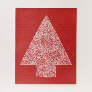Christmas Tree Red Jigsaw Puzzle