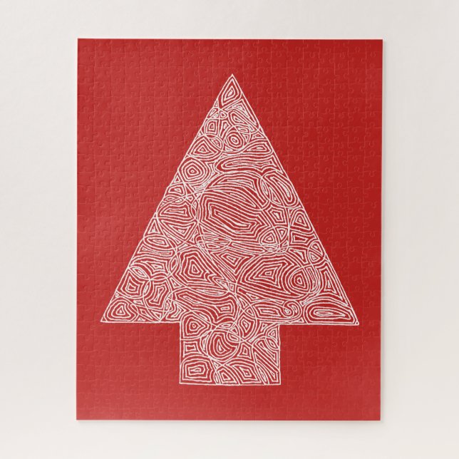 Christmas Tree Red Jigsaw Puzzle (Vertical)