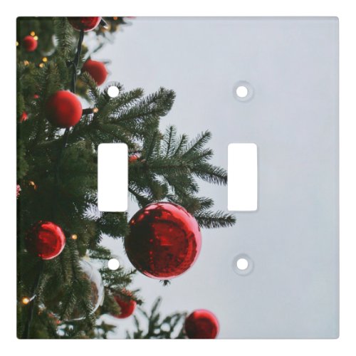 Christmas Tree Red Ornaments Holiday Christmas D Light Switch Cover