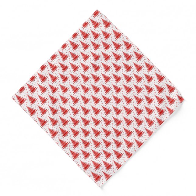 Christmas Tree Red Pattern Design Bandana (Front)