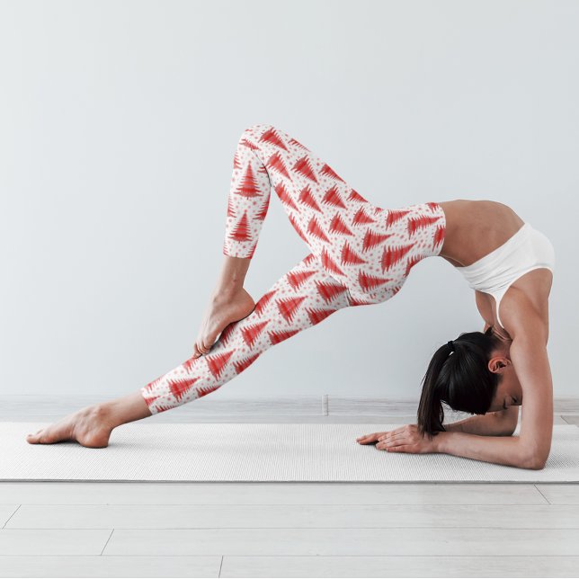 Christmas Tree Red Pattern Design Leggings (Creator Uploaded)