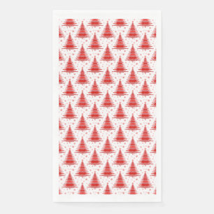 Christmas Tree Red Pattern Design Paper Guest Towels