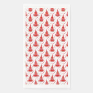 Christmas Tree Red Pattern Design Paper Guest Towels